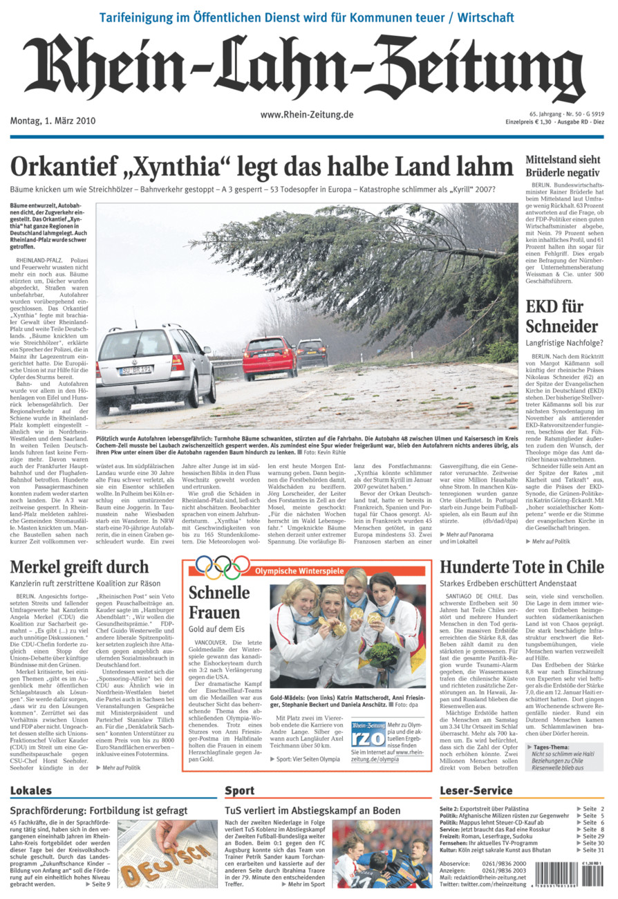 Rhein-Lahn-Zeitung Diez (Archiv) vom Montag, 01.03.2010