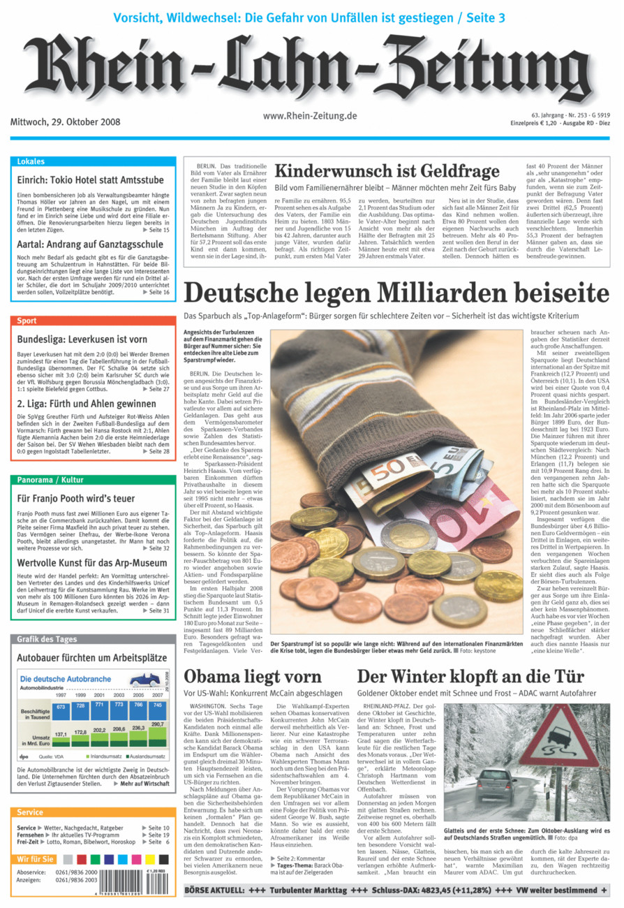 Rhein-Lahn-Zeitung Diez (Archiv) vom Mittwoch, 29.10.2008
