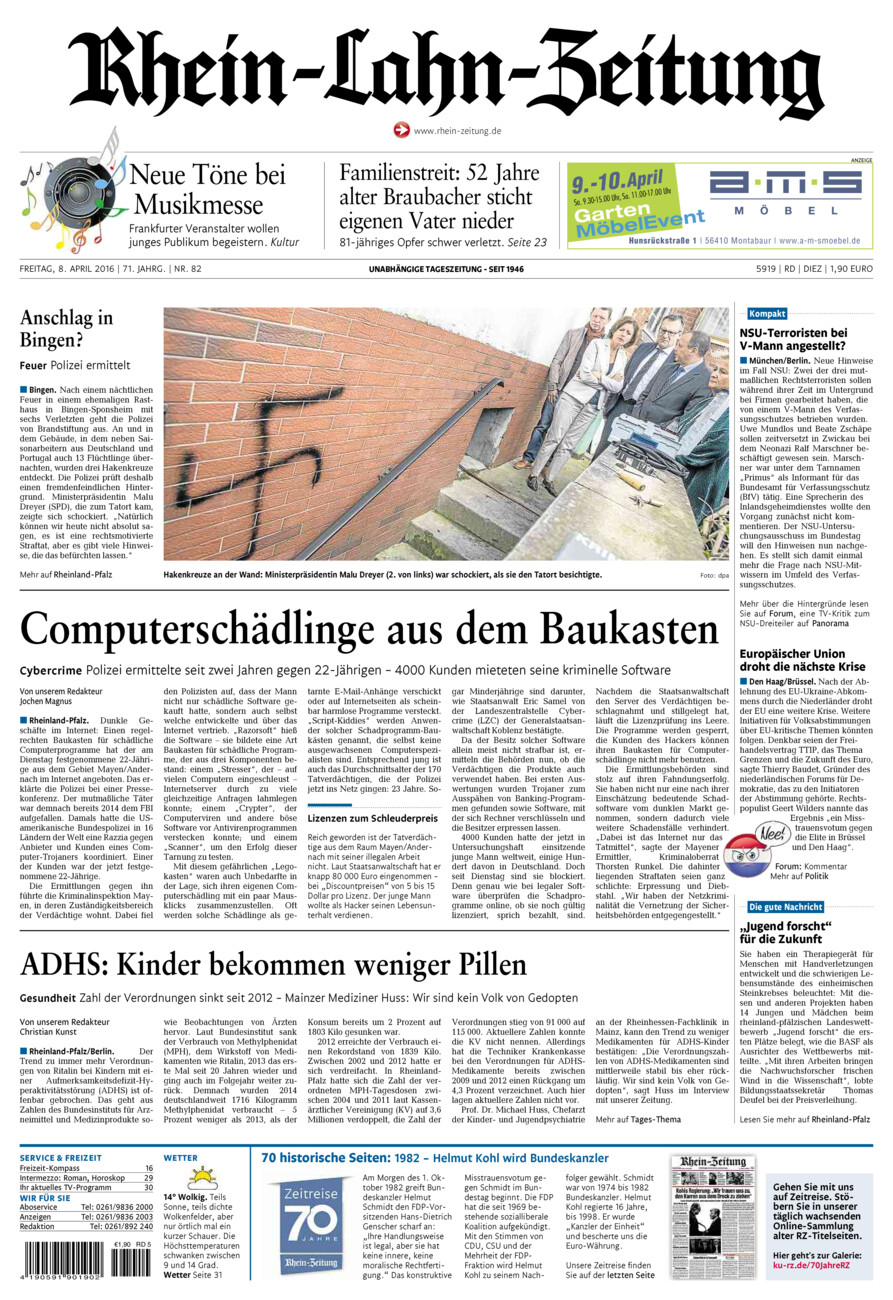 Rhein-Lahn-Zeitung Diez (Archiv) vom Freitag, 08.04.2016