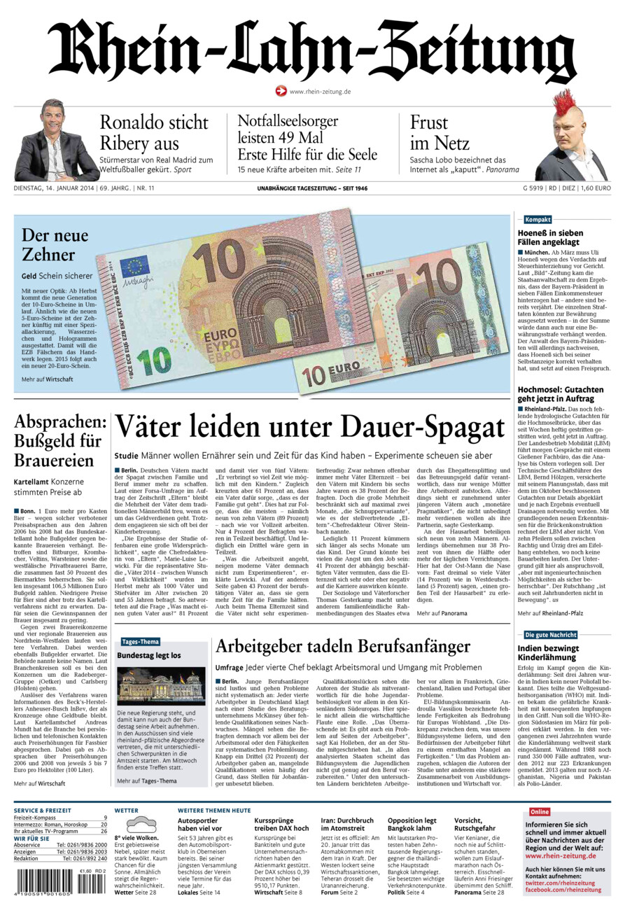 Rhein-Lahn-Zeitung Diez (Archiv) vom Dienstag, 14.01.2014