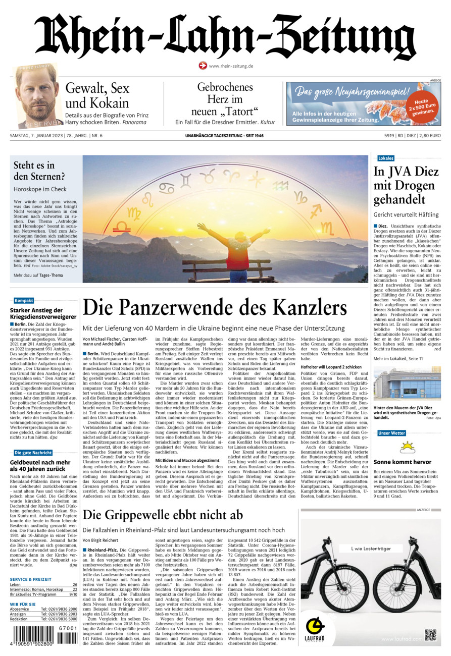 Rhein-Lahn-Zeitung Diez (Archiv) vom Samstag, 07.01.2023