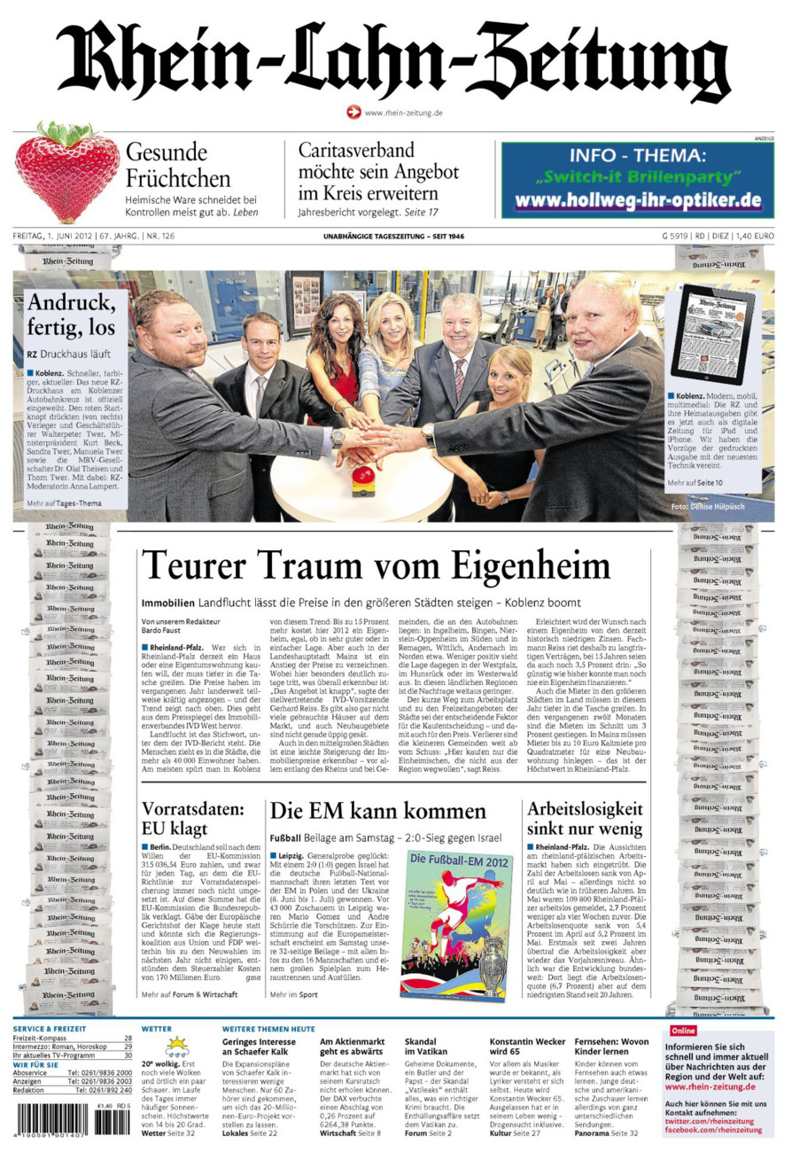 Rhein-Lahn-Zeitung Diez (Archiv) vom Freitag, 01.06.2012