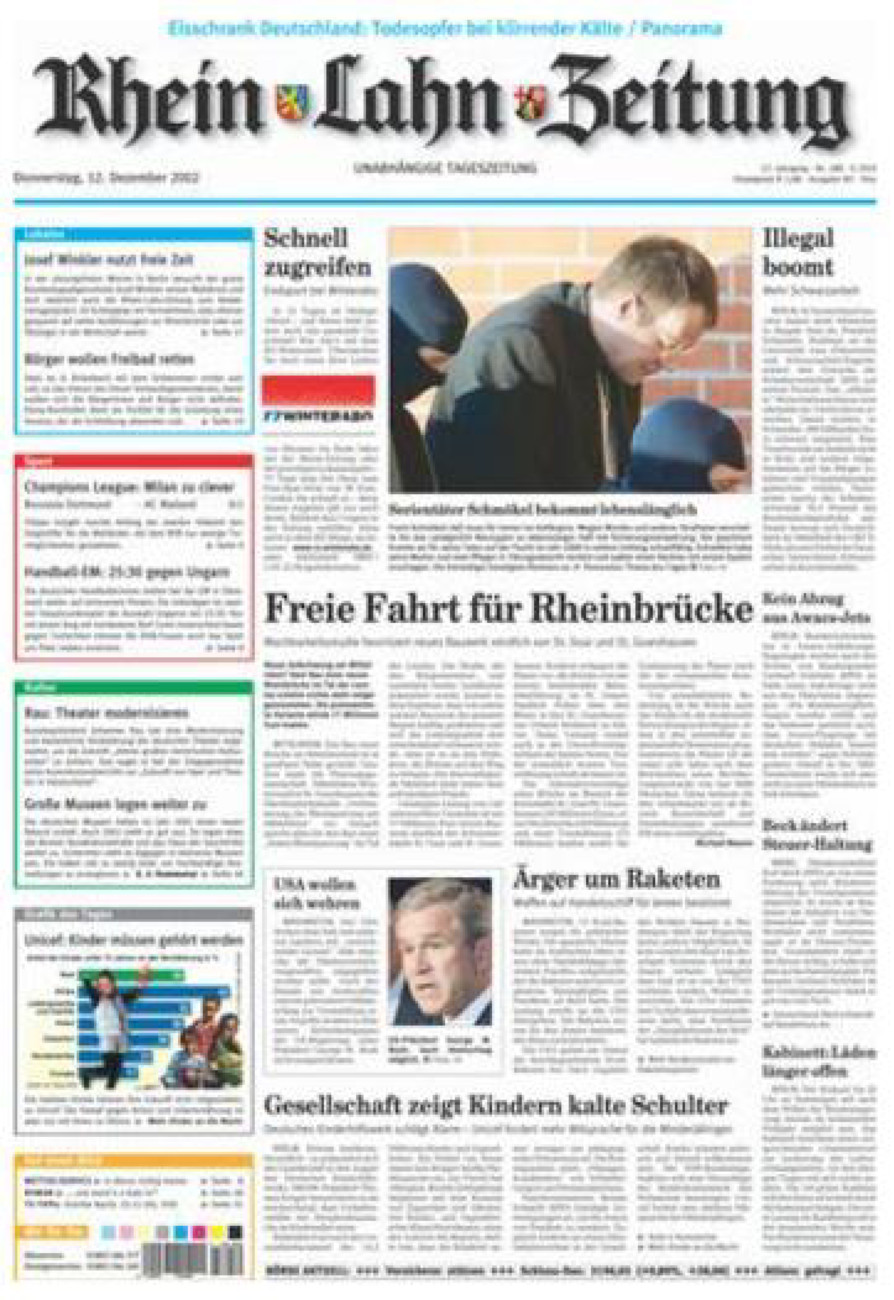 Rhein-Lahn-Zeitung Diez (Archiv) vom Donnerstag, 12.12.2002