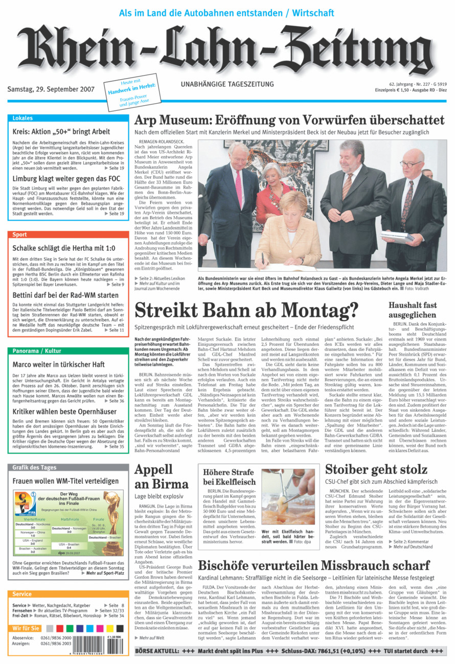 Rhein-Lahn-Zeitung Diez (Archiv) vom Samstag, 29.09.2007
