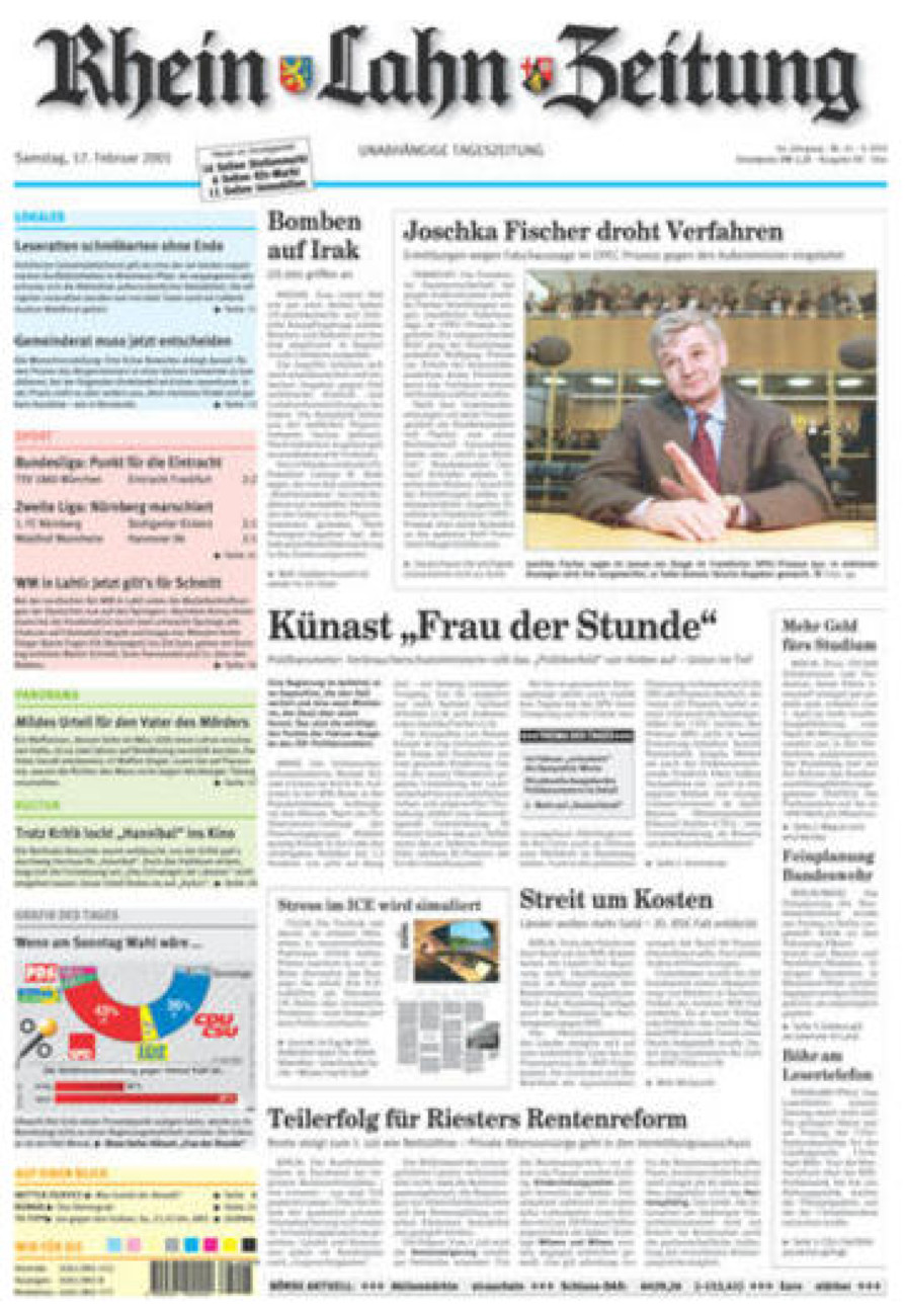 Rhein-Lahn-Zeitung Diez (Archiv) vom Samstag, 17.02.2001
