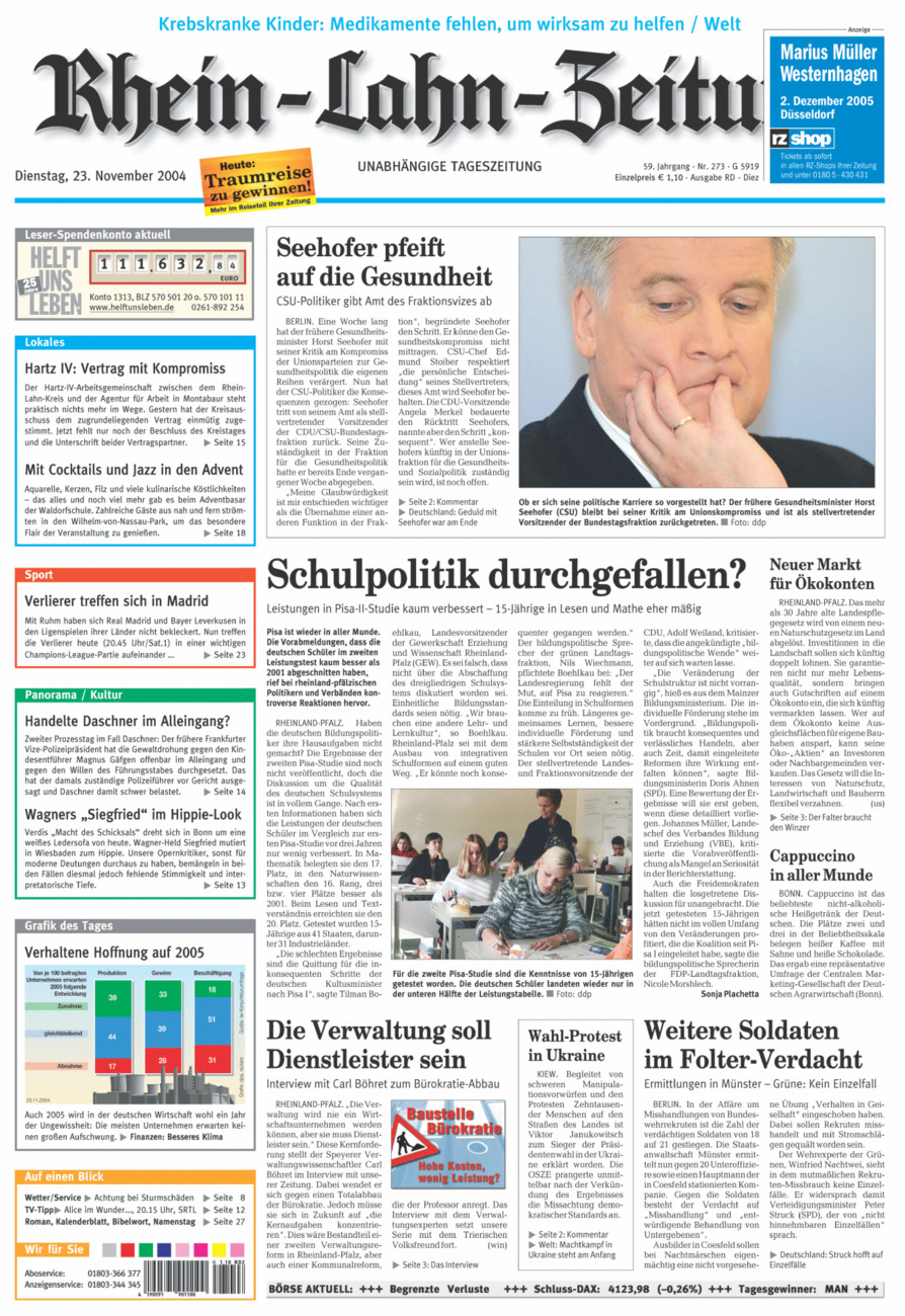 Rhein-Lahn-Zeitung Diez (Archiv) vom Dienstag, 23.11.2004
