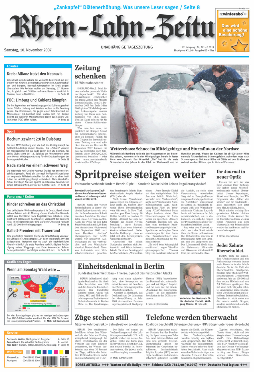 Rhein-Lahn-Zeitung Diez (Archiv) vom Samstag, 10.11.2007