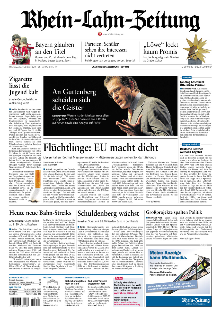 Rhein-Lahn-Zeitung Diez (Archiv) vom Freitag, 25.02.2011