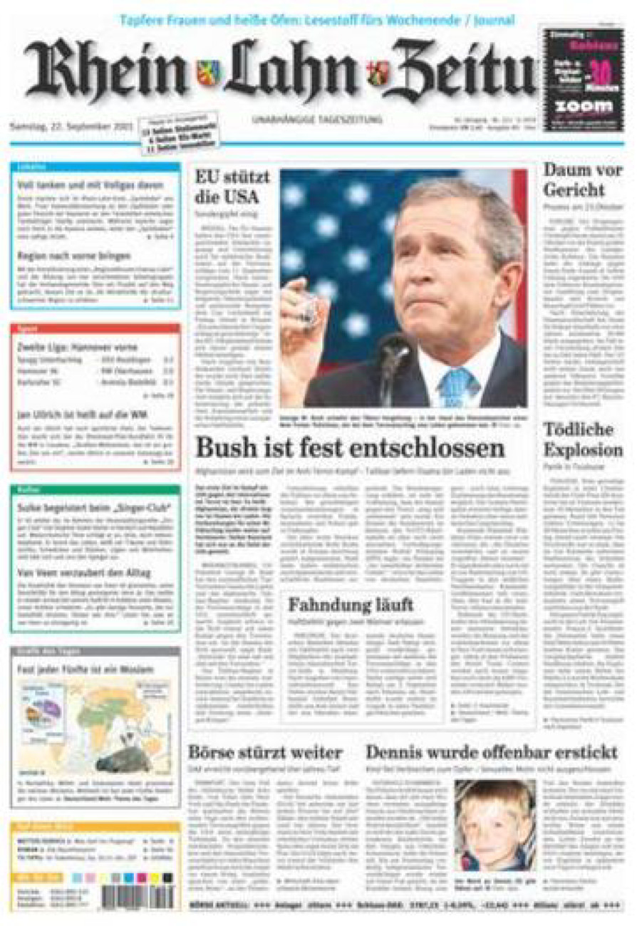 Rhein-Lahn-Zeitung Diez (Archiv) vom Samstag, 22.09.2001