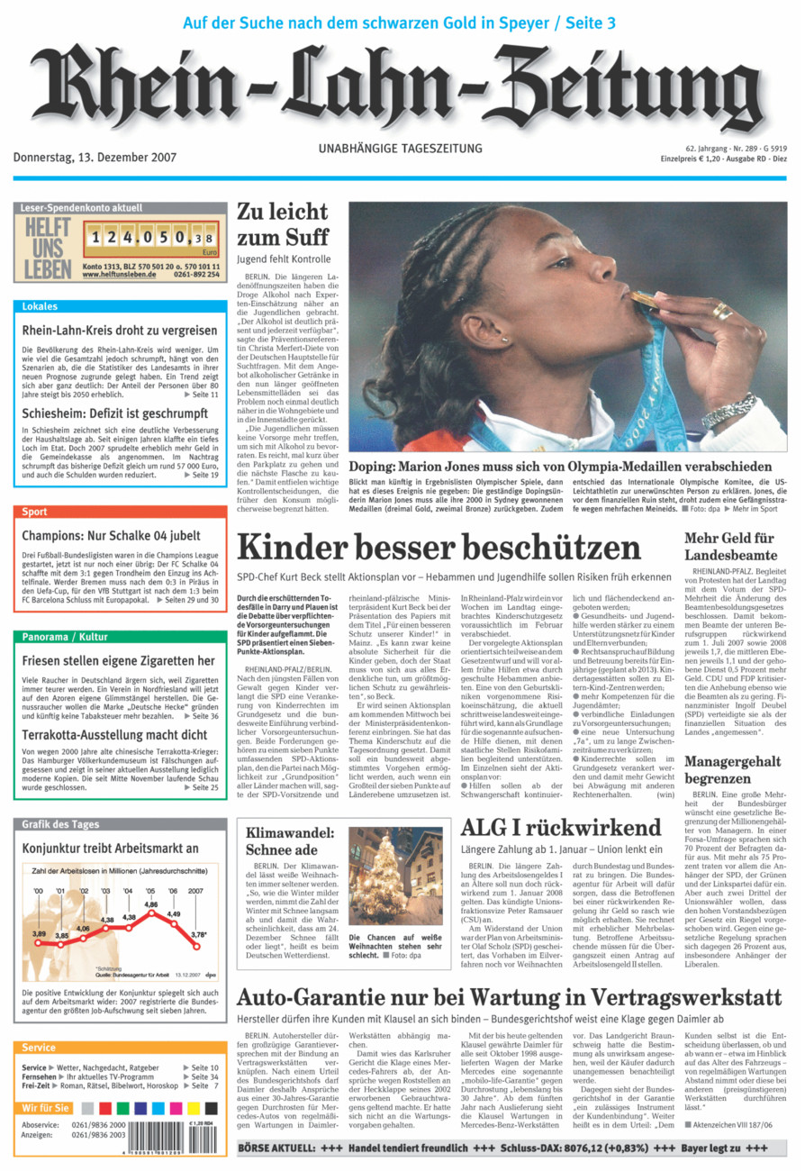 Rhein-Lahn-Zeitung Diez (Archiv) vom Donnerstag, 13.12.2007
