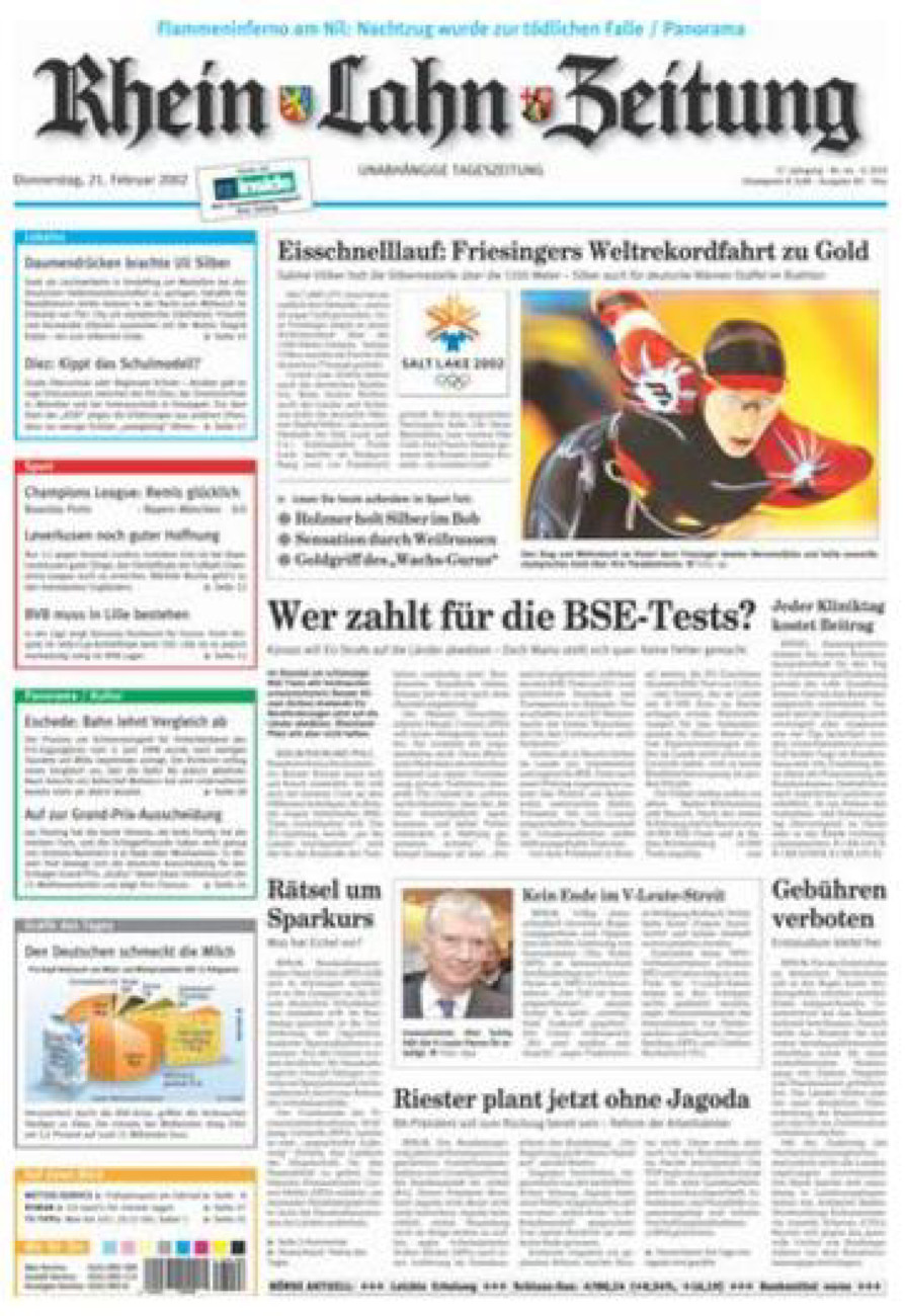Rhein-Lahn-Zeitung Diez (Archiv) vom Donnerstag, 21.02.2002
