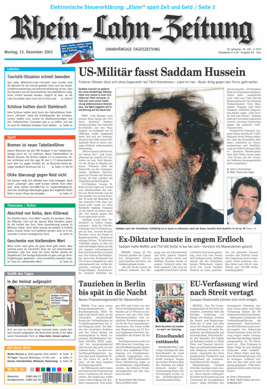 Rhein-Lahn-Zeitung Diez (Archiv) vom Montag, 15.12.2003