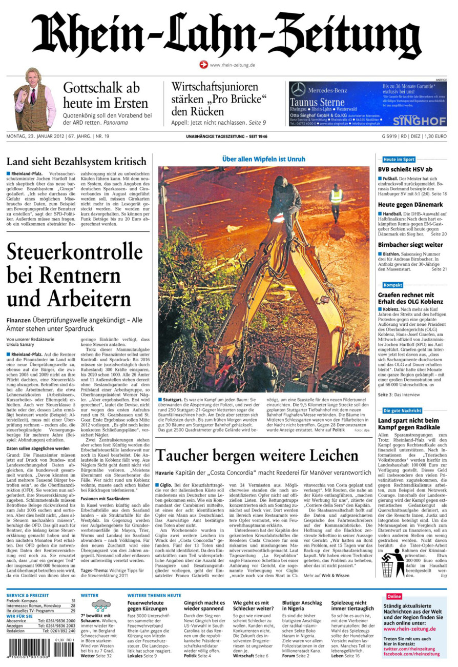 Rhein-Lahn-Zeitung Diez (Archiv) vom Montag, 23.01.2012