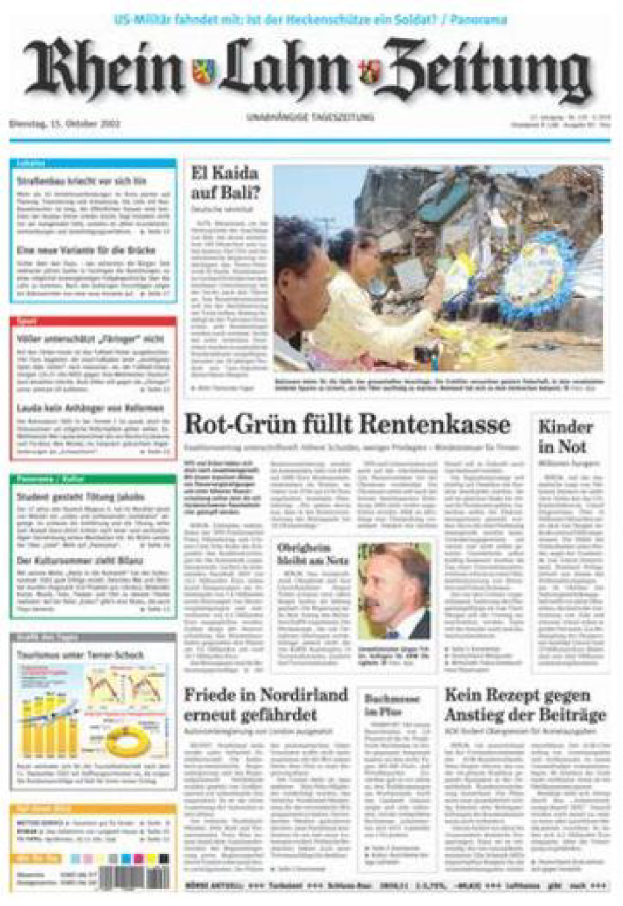 Rhein-Lahn-Zeitung Diez (Archiv) vom Dienstag, 15.10.2002