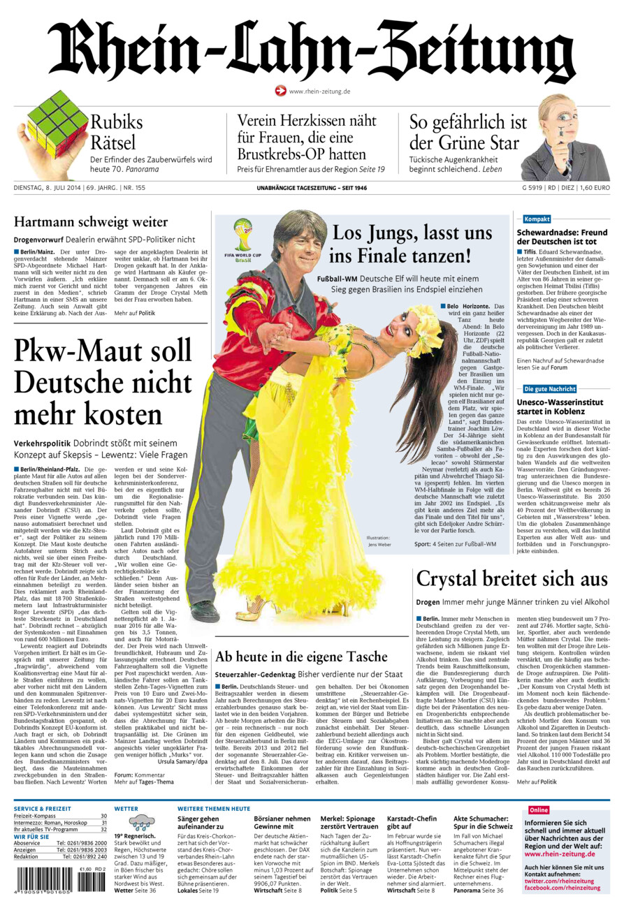 Rhein-Lahn-Zeitung Diez (Archiv) vom Dienstag, 08.07.2014
