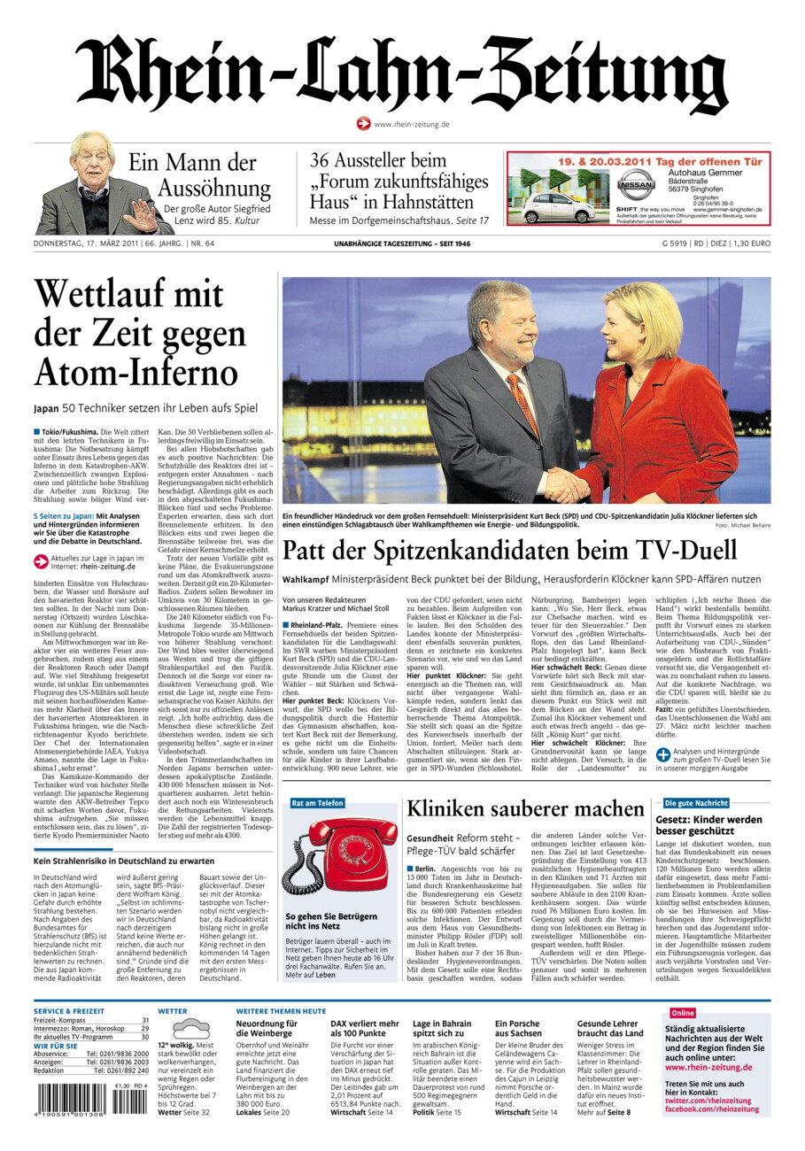 Rhein-Lahn-Zeitung Diez (Archiv) vom Donnerstag, 17.03.2011