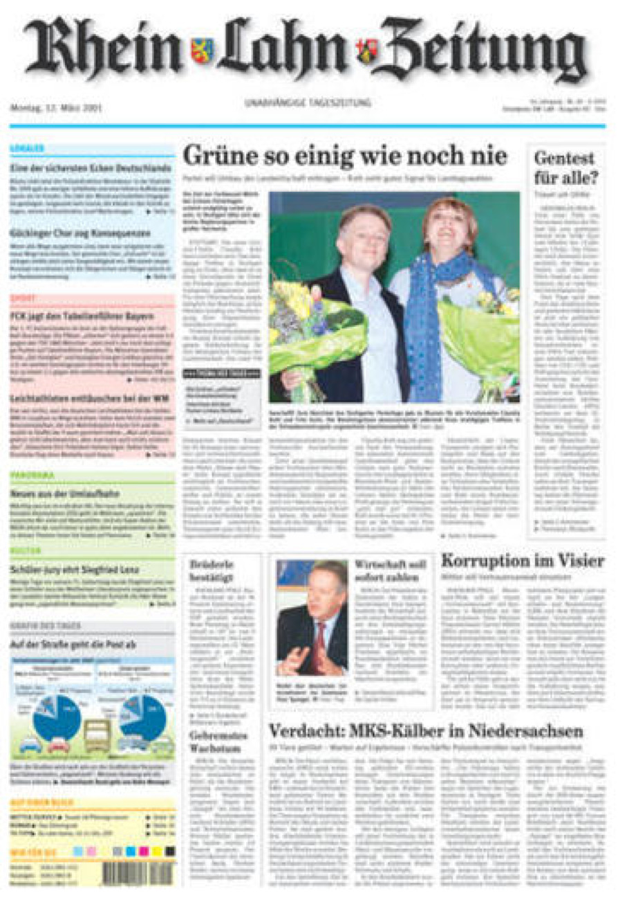 Rhein-Lahn-Zeitung Diez (Archiv) vom Montag, 12.03.2001