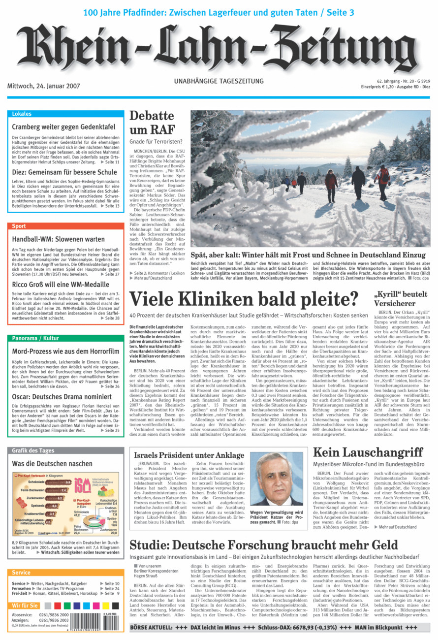 Rhein-Lahn-Zeitung Diez (Archiv) vom Mittwoch, 24.01.2007