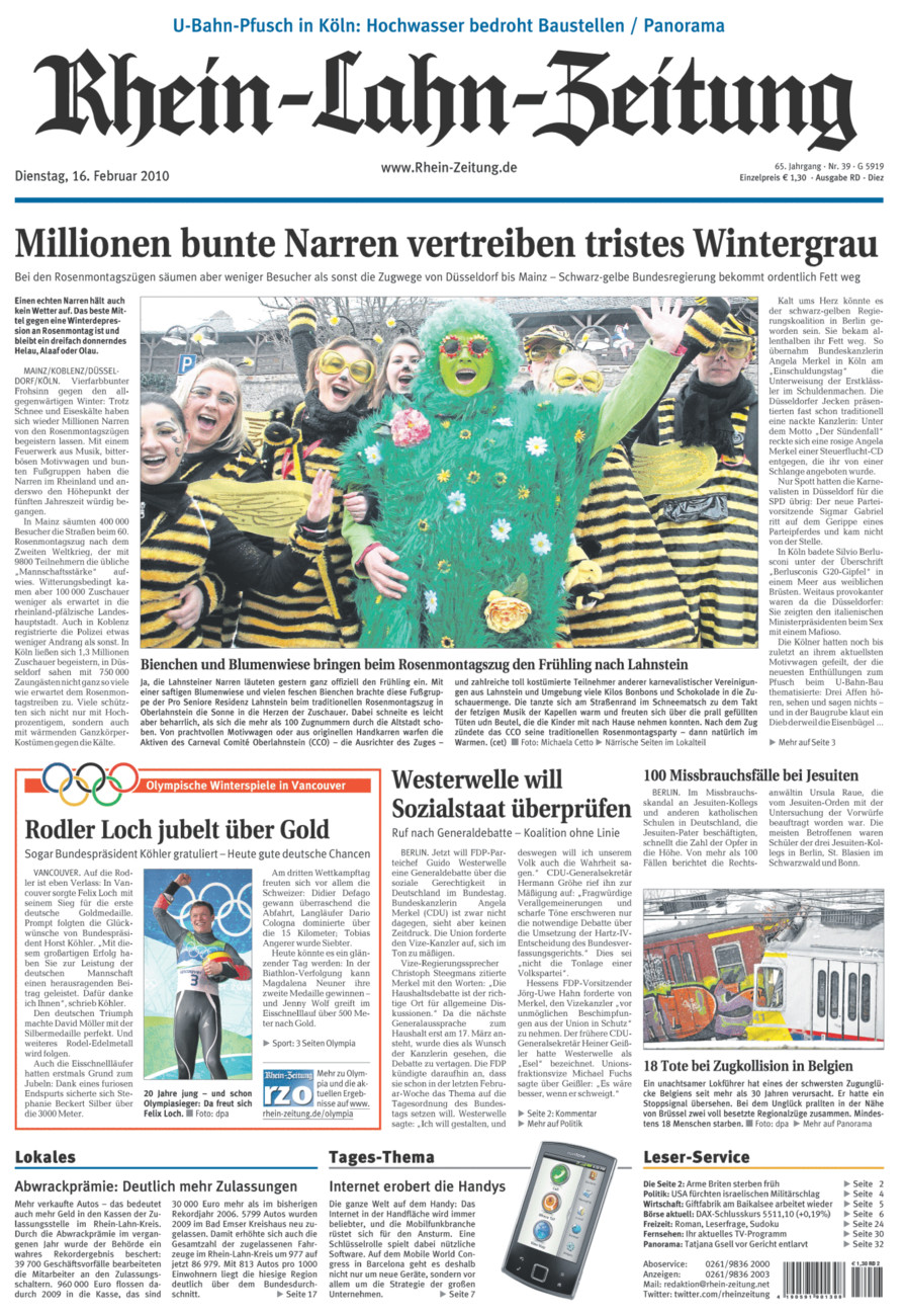 Rhein-Lahn-Zeitung Diez (Archiv) vom Dienstag, 16.02.2010