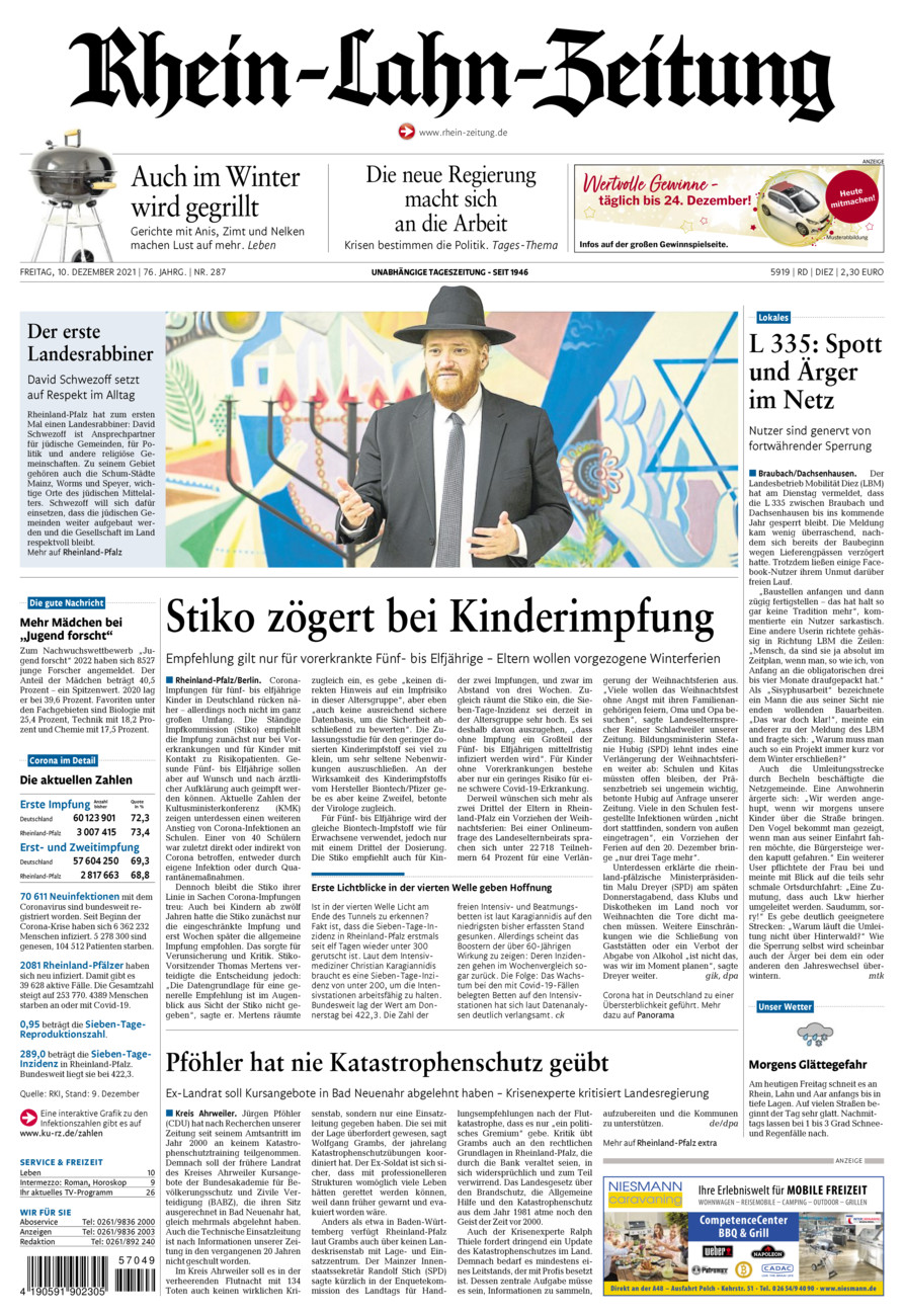 Rhein-Lahn-Zeitung Diez (Archiv) vom Freitag, 10.12.2021