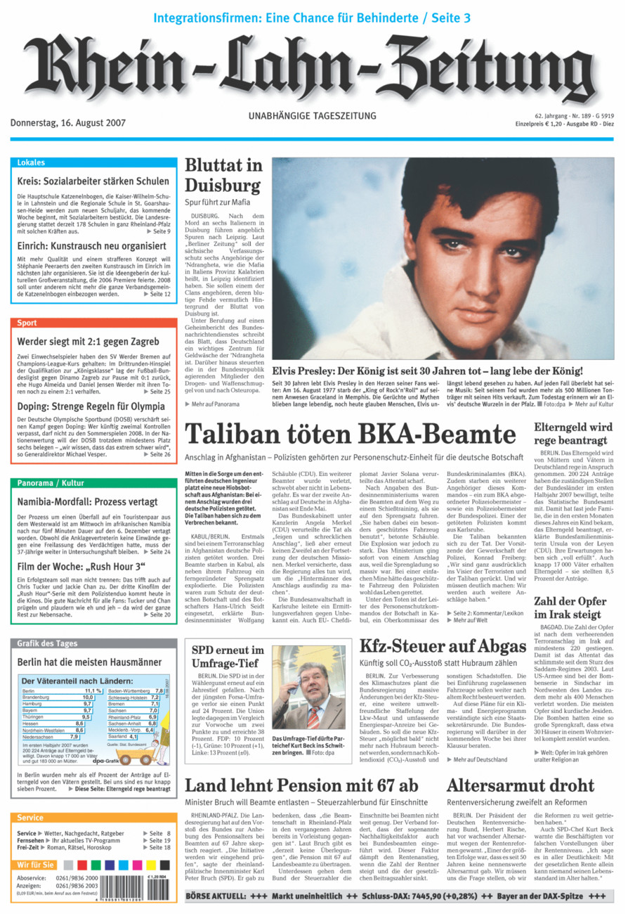 Rhein-Lahn-Zeitung Diez (Archiv) vom Donnerstag, 16.08.2007