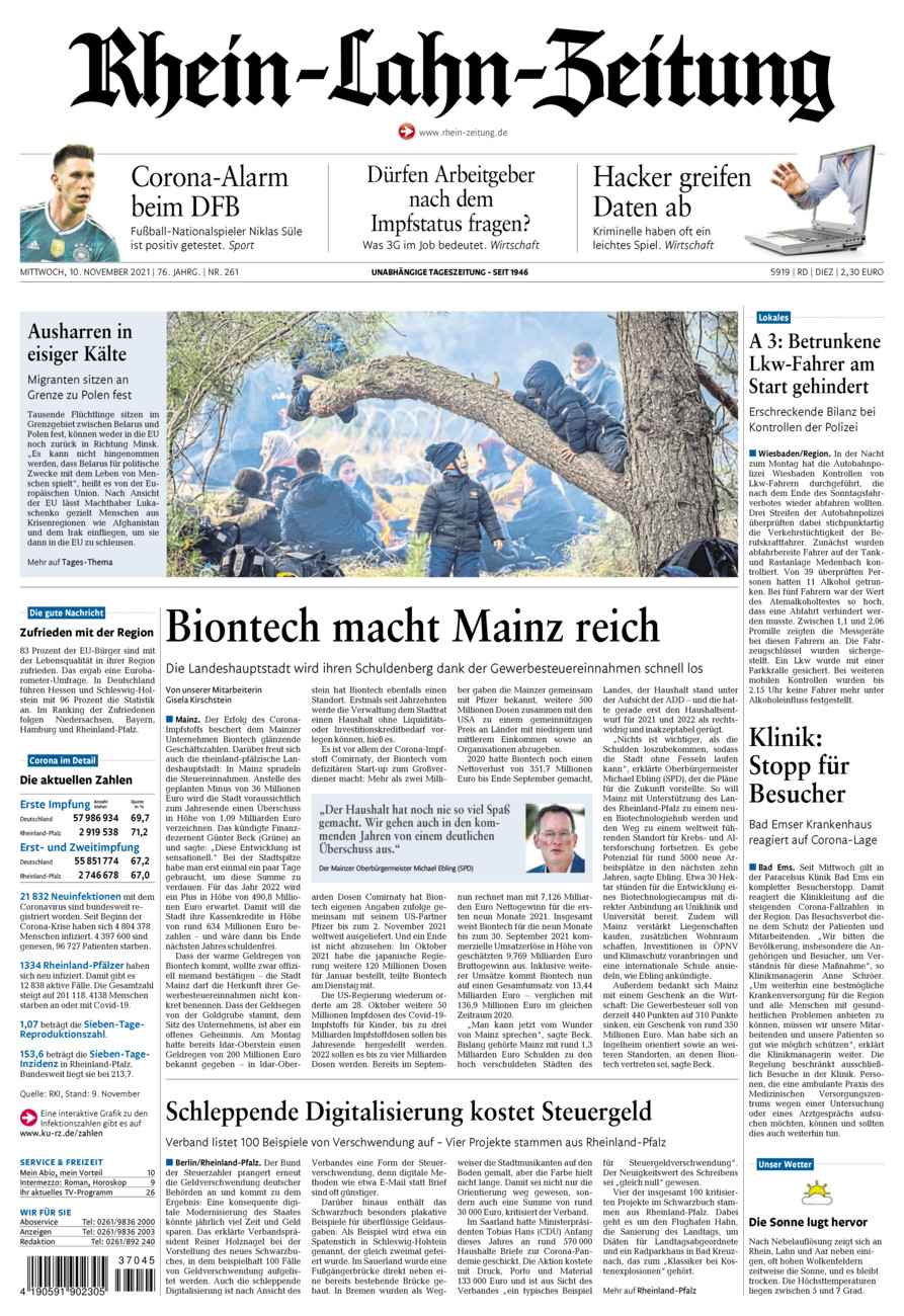 Rhein-Lahn-Zeitung Diez (Archiv) vom Mittwoch, 10.11.2021
