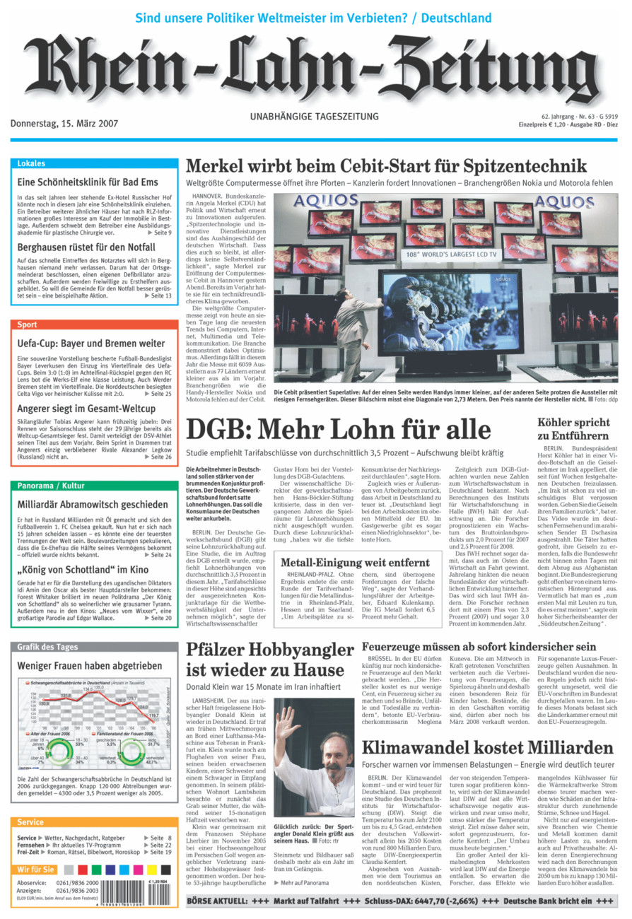 Rhein-Lahn-Zeitung Diez (Archiv) vom Donnerstag, 15.03.2007