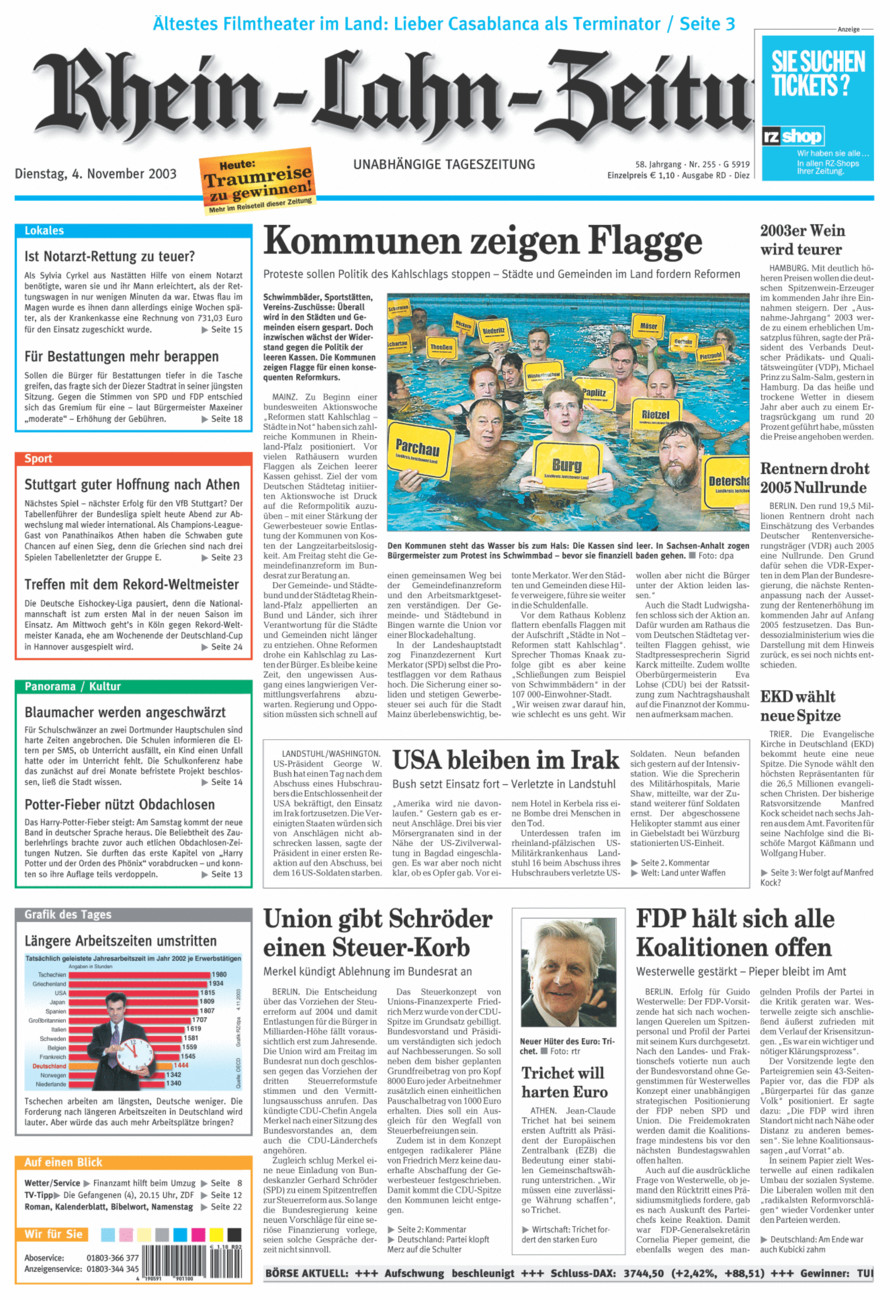 Rhein-Lahn-Zeitung Diez (Archiv) vom Dienstag, 04.11.2003