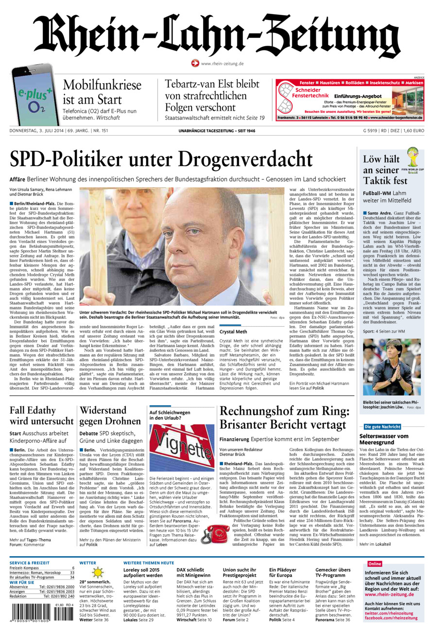 Rhein-Lahn-Zeitung Diez (Archiv) vom Donnerstag, 03.07.2014