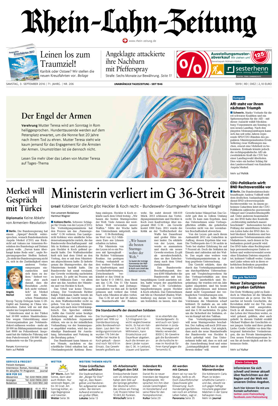 Rhein-Lahn-Zeitung Diez (Archiv) vom Samstag, 03.09.2016