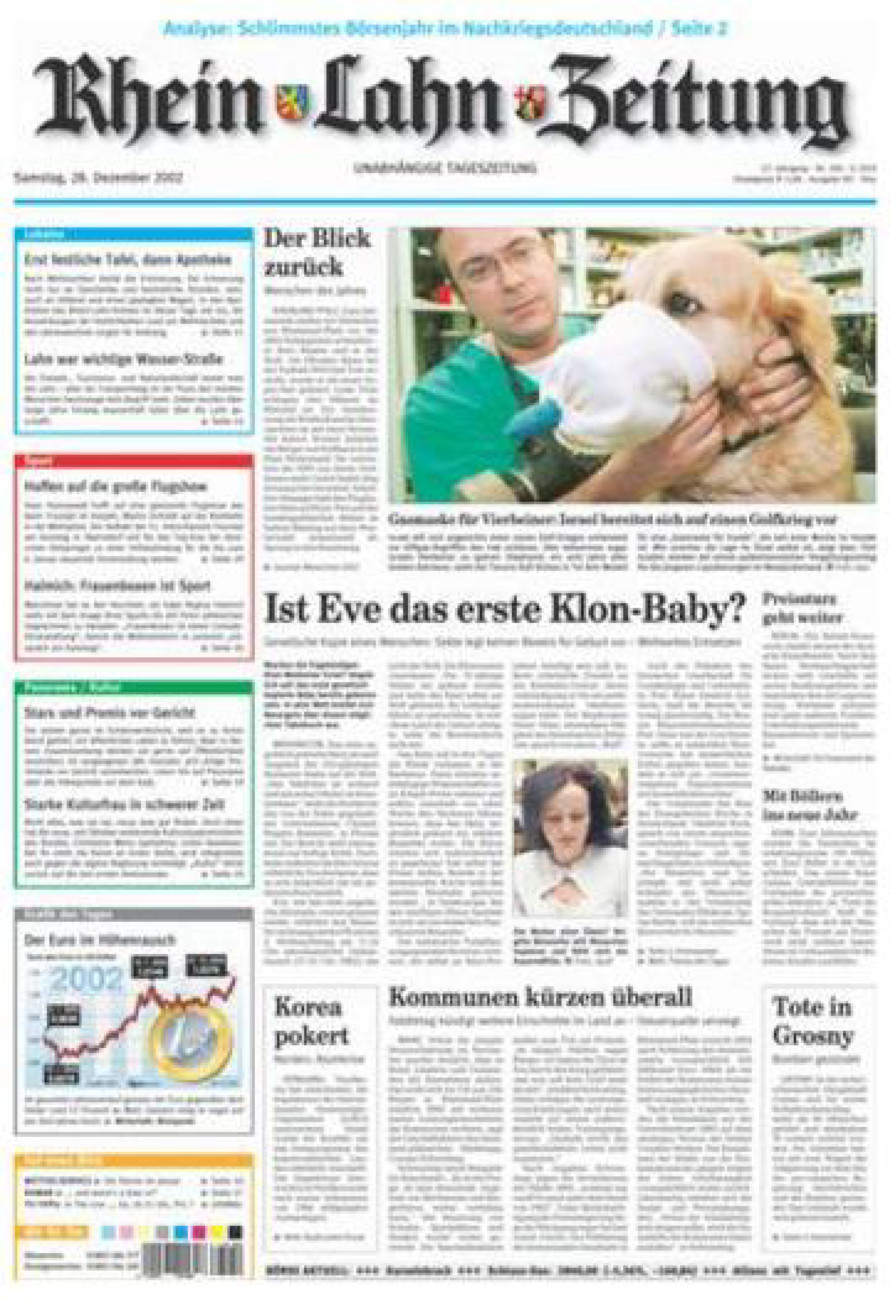 Rhein-Lahn-Zeitung Diez (Archiv) vom Samstag, 28.12.2002
