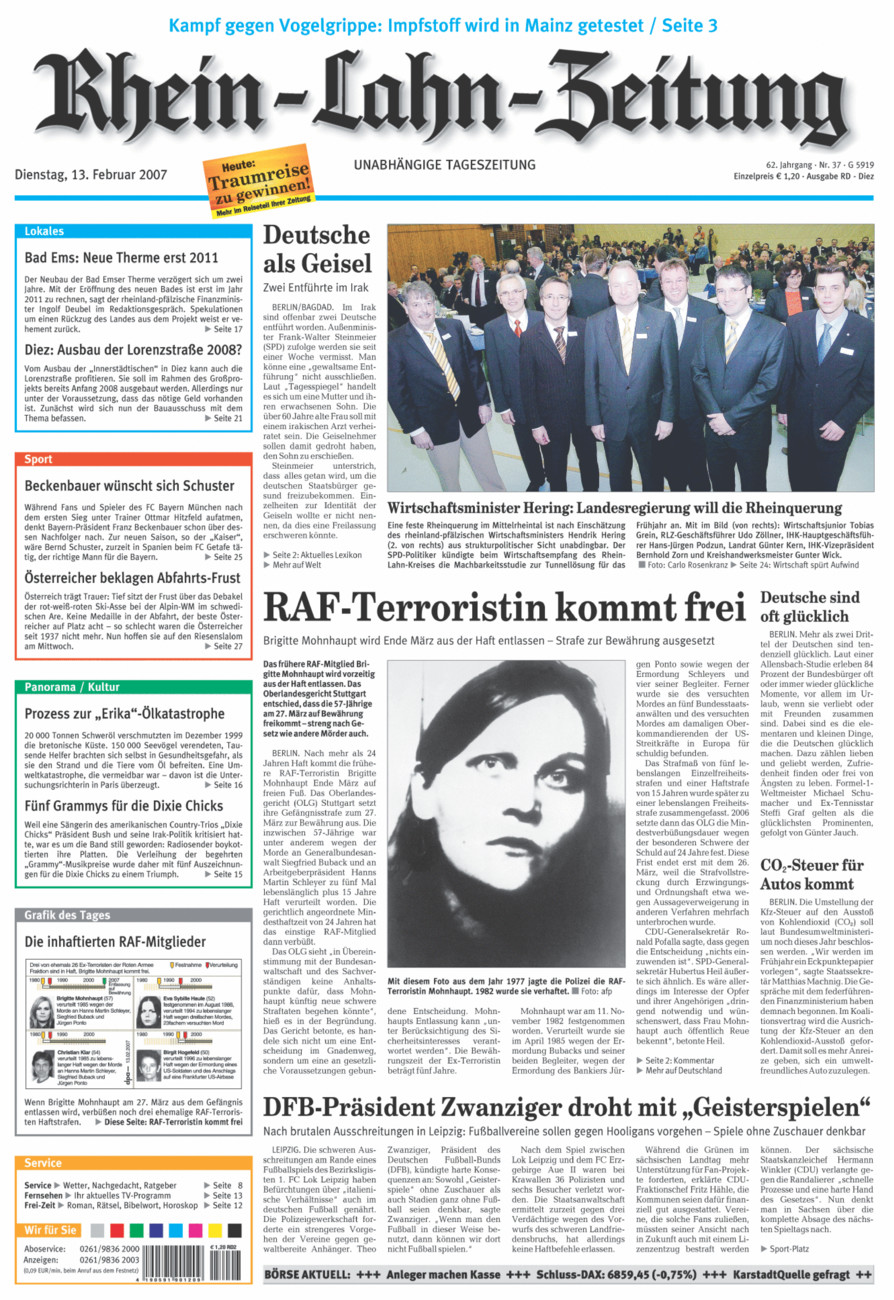 Rhein-Lahn-Zeitung Diez (Archiv) vom Dienstag, 13.02.2007