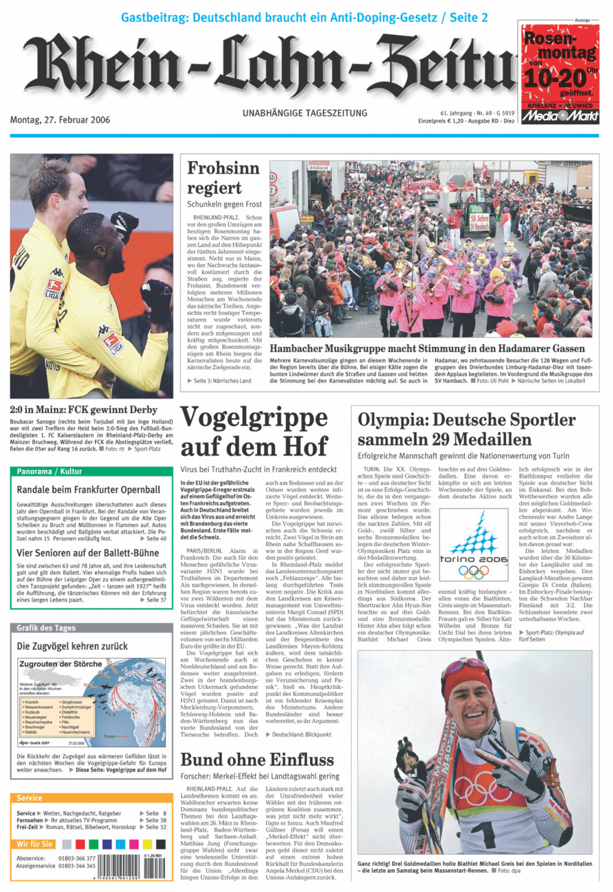 Rhein-Lahn-Zeitung Diez (Archiv) vom Montag, 27.02.2006
