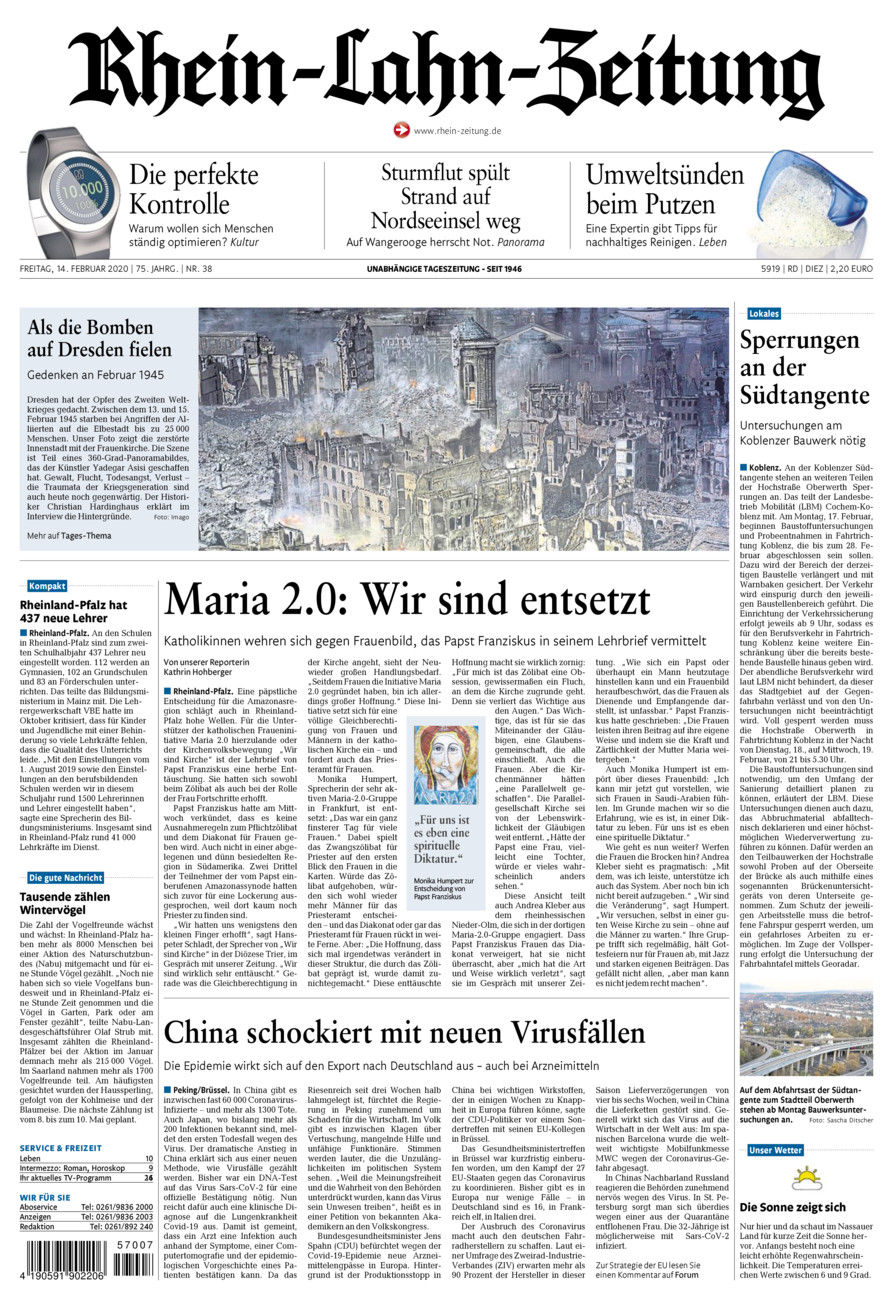 Rhein-Lahn-Zeitung Diez (Archiv) vom Freitag, 14.02.2020