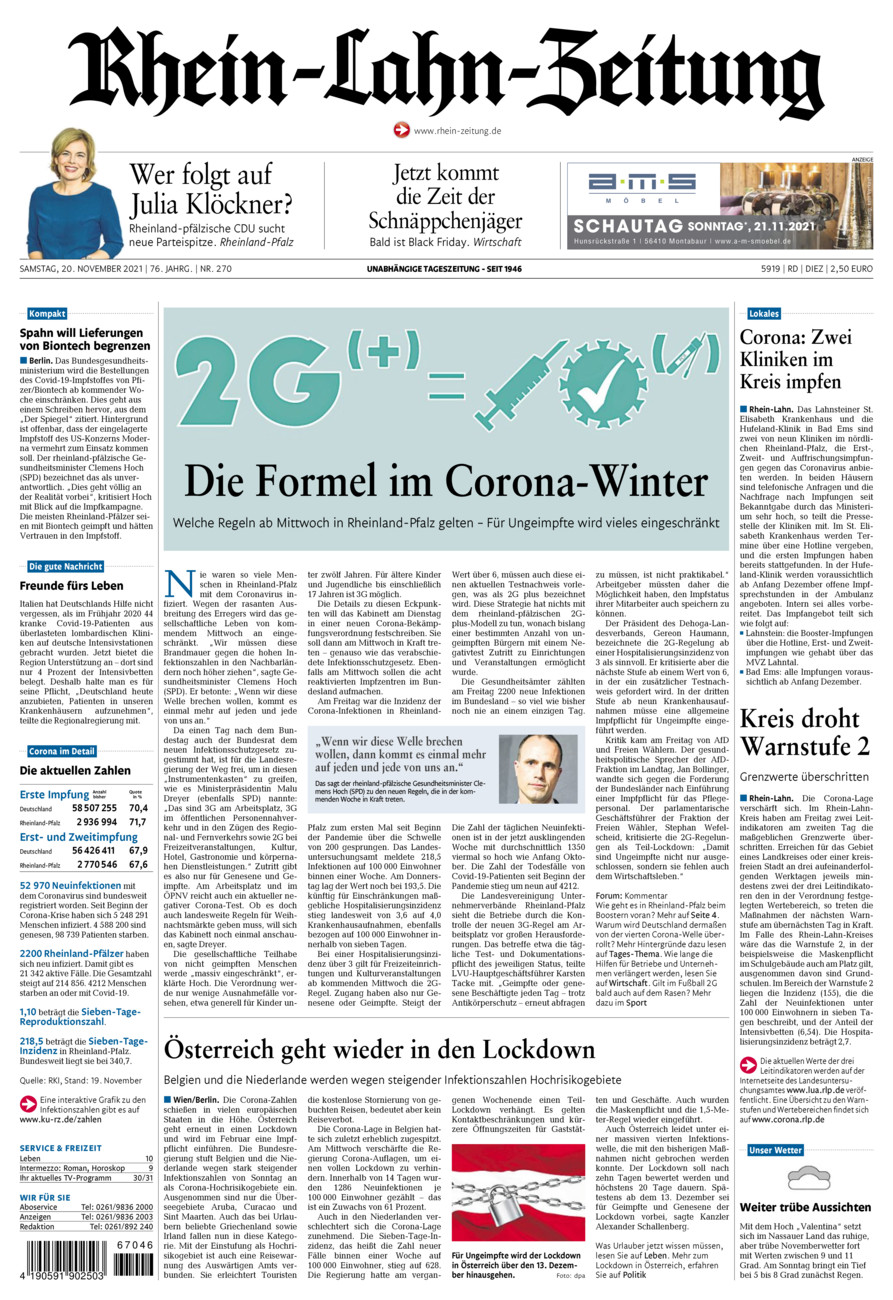 Rhein-Lahn-Zeitung Diez (Archiv) vom Samstag, 20.11.2021