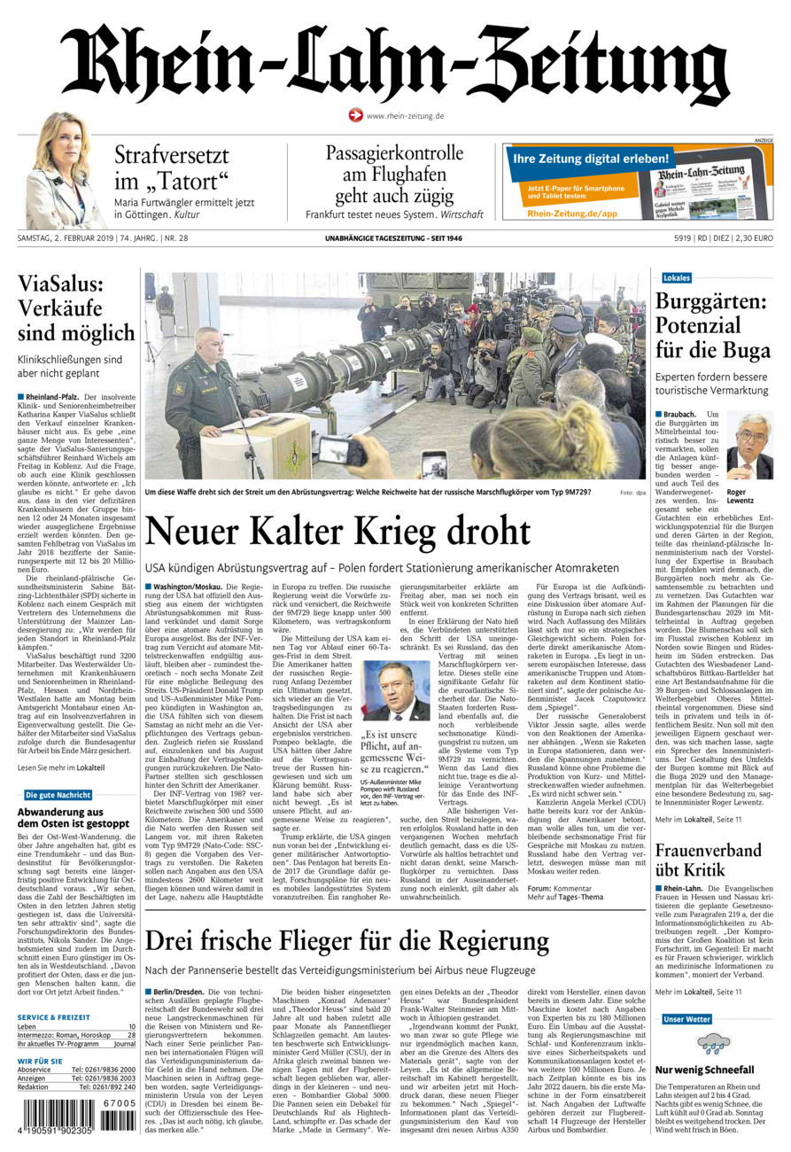 Rhein-Lahn-Zeitung Diez (Archiv) vom Samstag, 02.02.2019