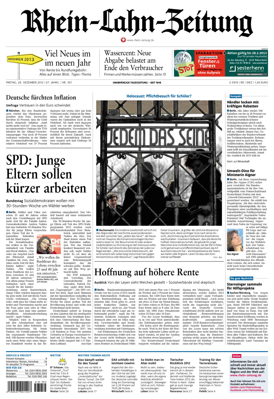 Rhein-Lahn-Zeitung Diez (Archiv) vom Freitag, 28.12.2012
