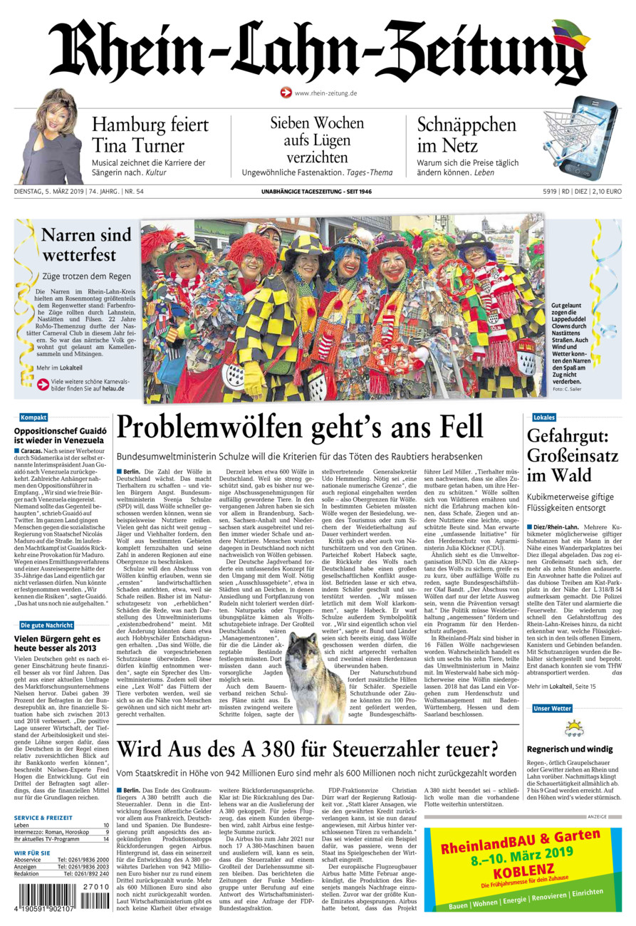 Rhein-Lahn-Zeitung Diez (Archiv) vom Dienstag, 05.03.2019