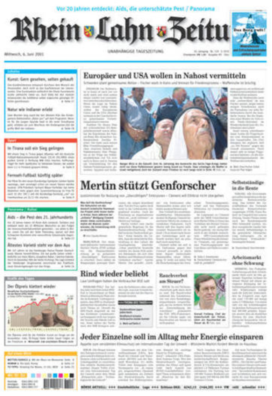 Rhein-Lahn-Zeitung Diez (Archiv) vom Mittwoch, 06.06.2001