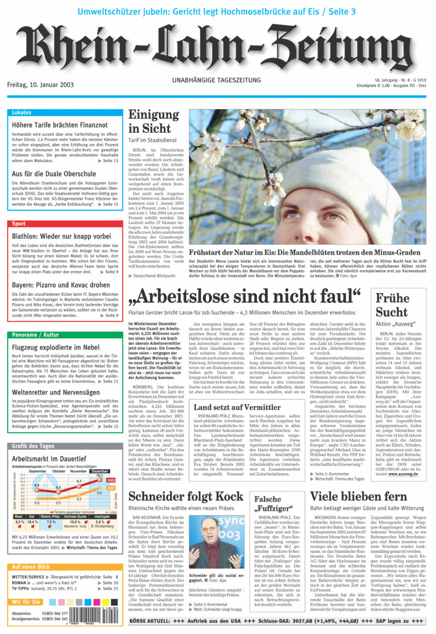 Rhein-Lahn-Zeitung Diez (Archiv) vom Freitag, 10.01.2003