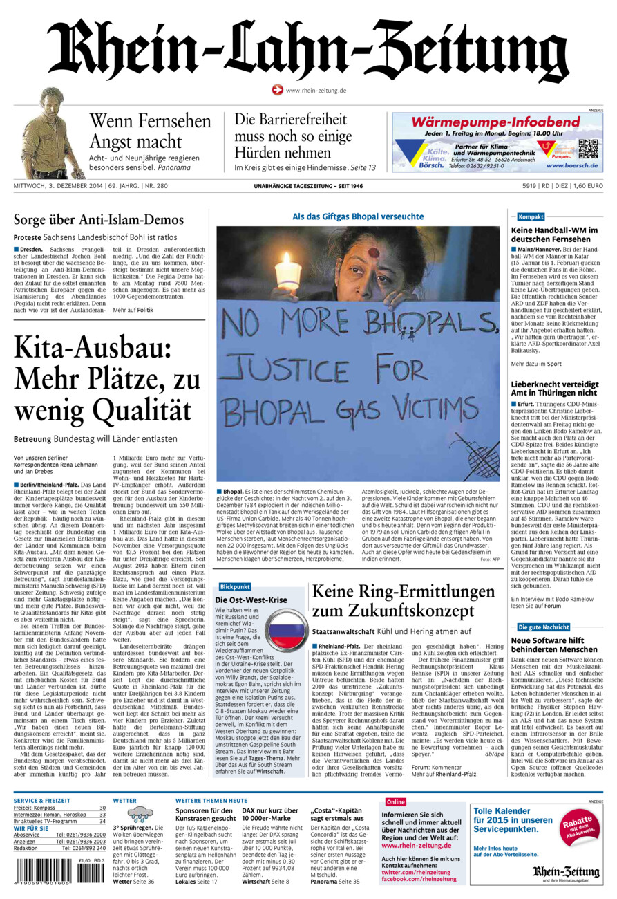 Rhein-Lahn-Zeitung Diez (Archiv) vom Mittwoch, 03.12.2014
