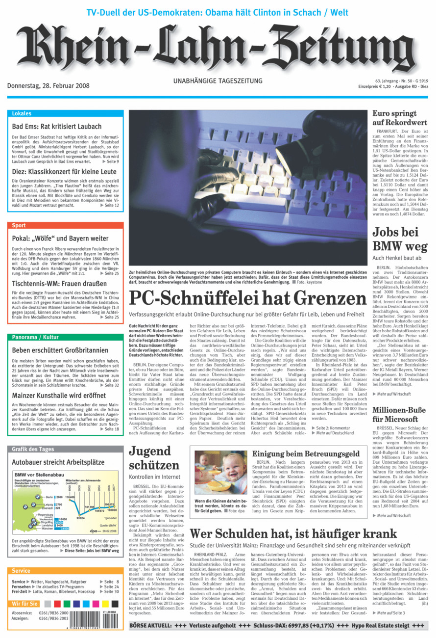 Rhein-Lahn-Zeitung Diez (Archiv) vom Donnerstag, 28.02.2008