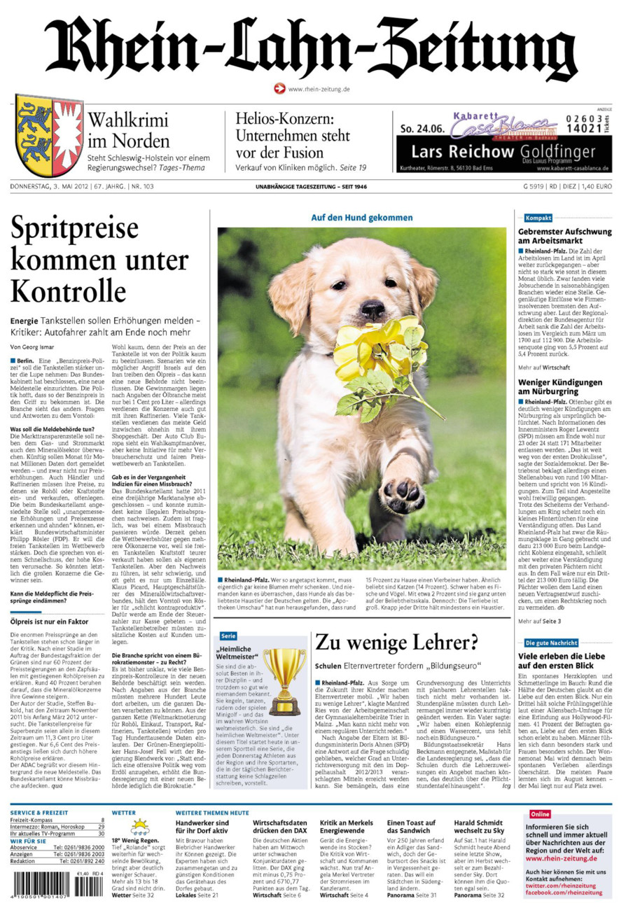 Rhein-Lahn-Zeitung Diez (Archiv) vom Donnerstag, 03.05.2012