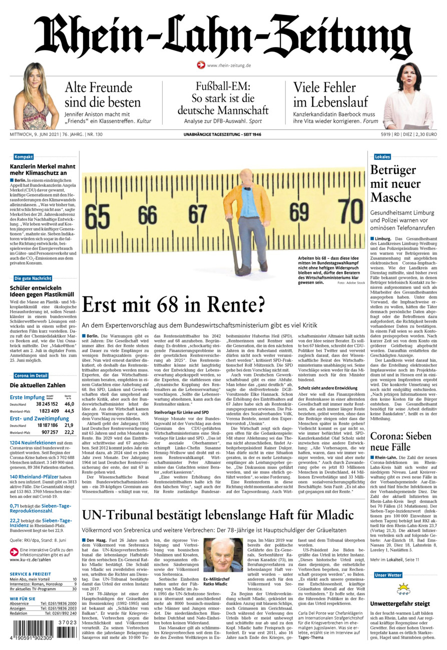 Rhein-Lahn-Zeitung Diez (Archiv) vom Mittwoch, 09.06.2021