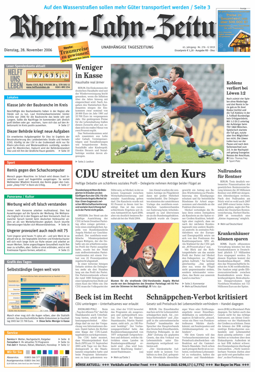 Rhein-Lahn-Zeitung Diez (Archiv) vom Dienstag, 28.11.2006