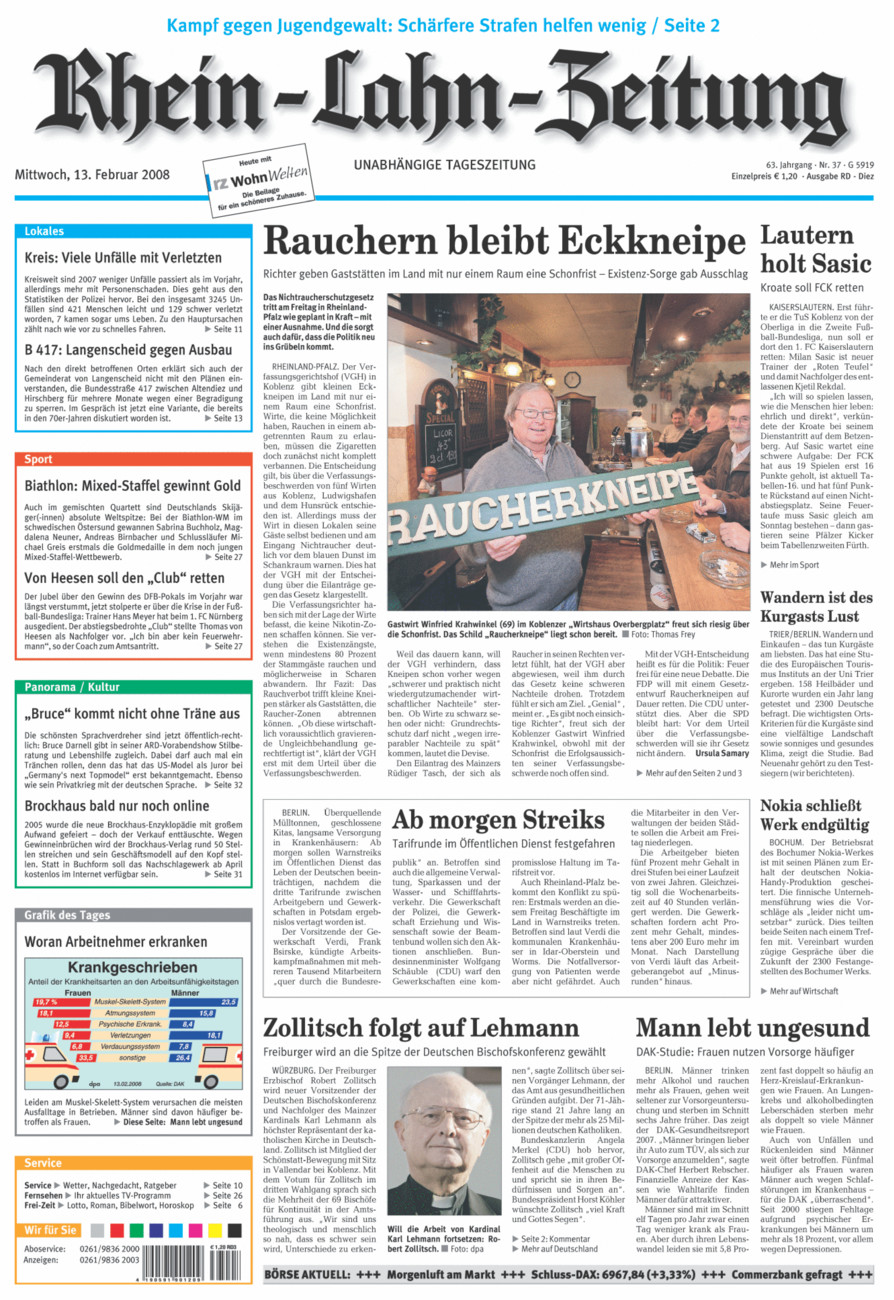 Rhein-Lahn-Zeitung Diez (Archiv) vom Mittwoch, 13.02.2008