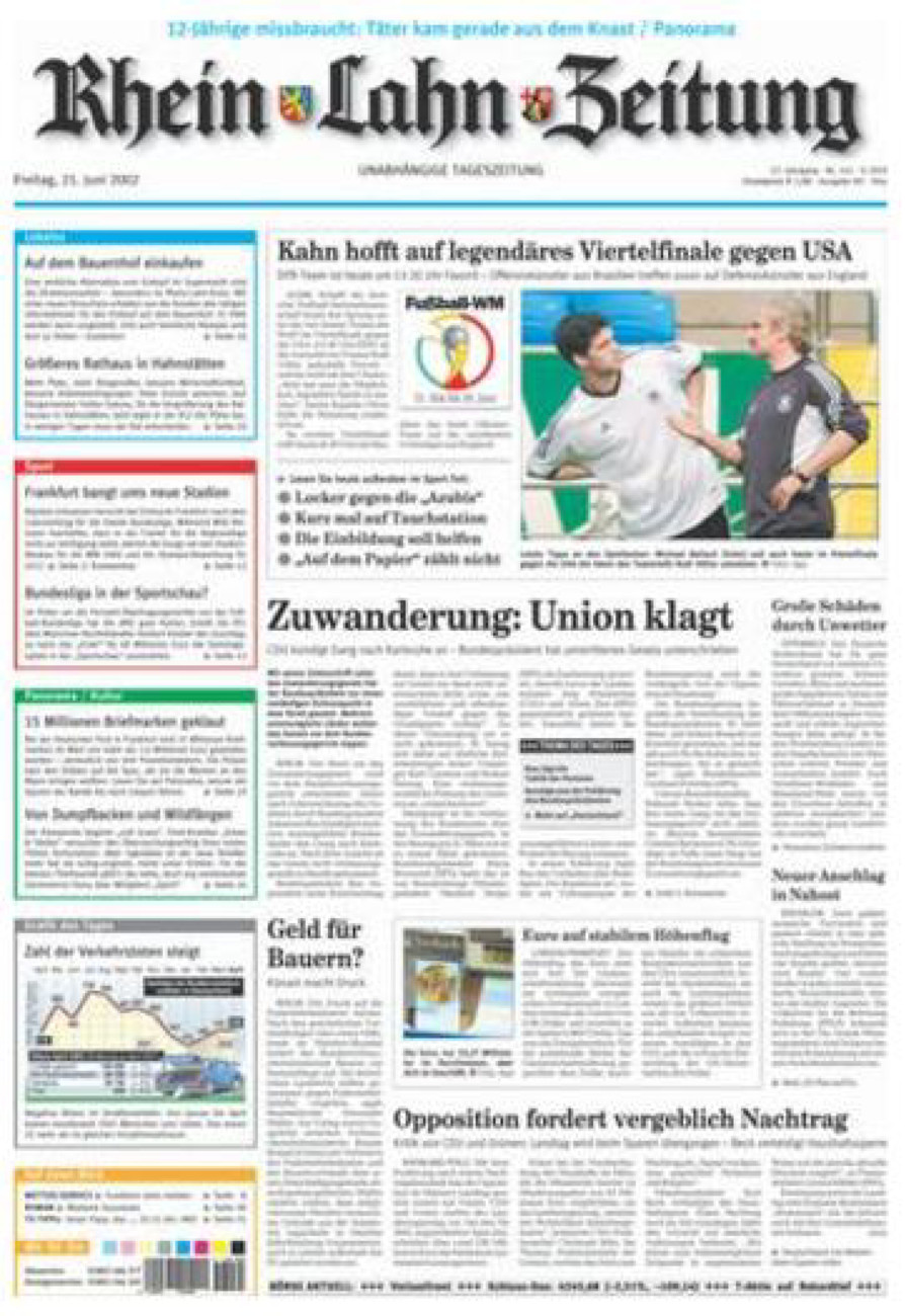 Rhein-Lahn-Zeitung Diez (Archiv) vom Freitag, 21.06.2002