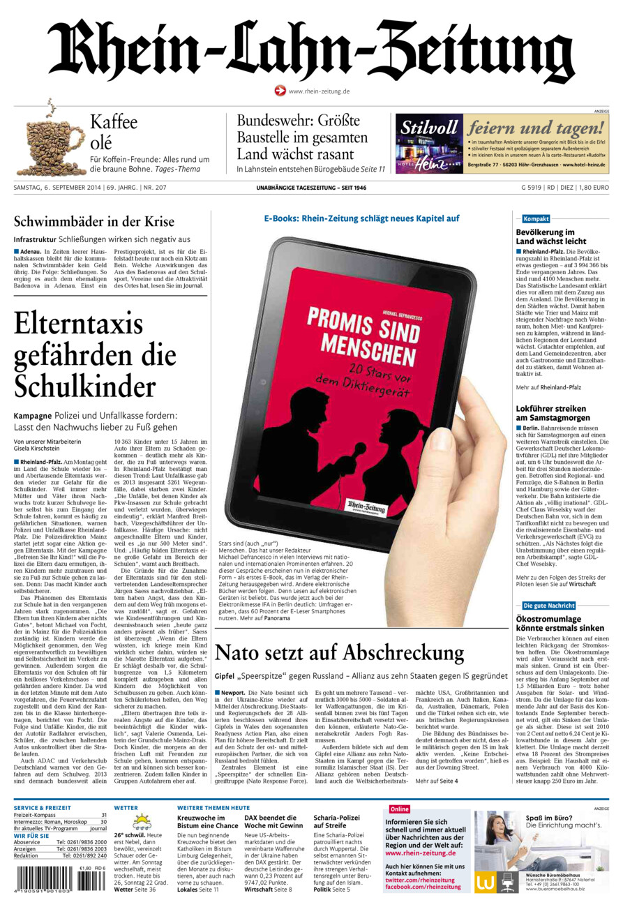 Rhein-Lahn-Zeitung Diez (Archiv) vom Samstag, 06.09.2014