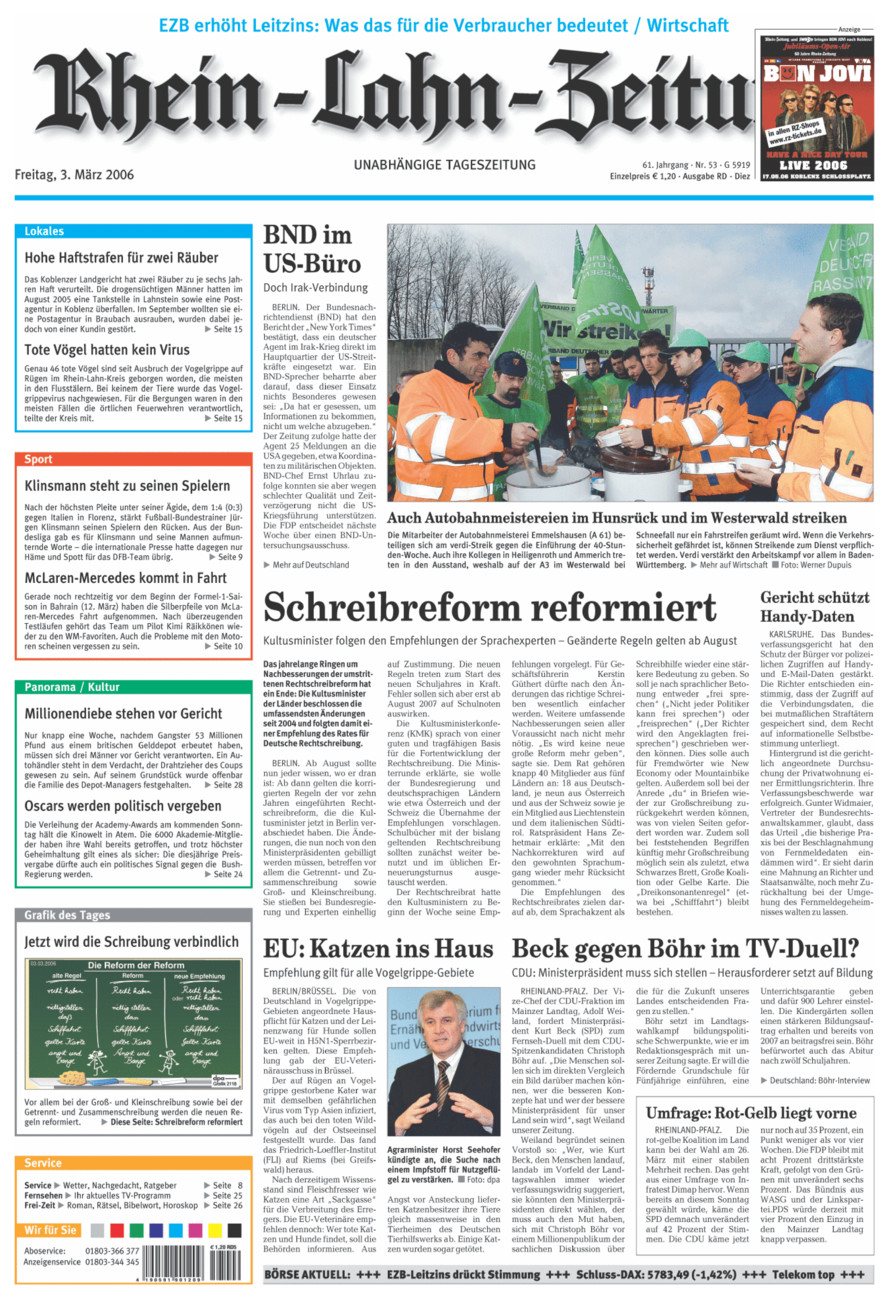 Rhein-Lahn-Zeitung Diez (Archiv) vom Freitag, 03.03.2006