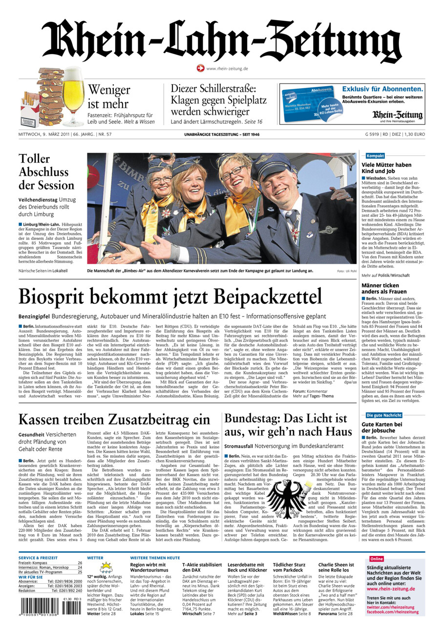 Rhein-Lahn-Zeitung Diez (Archiv) vom Mittwoch, 09.03.2011